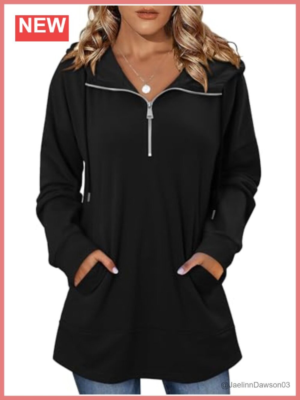 Women's Quarter Zip Hoodie Pullover Scuba Sweatshirt with Pockets